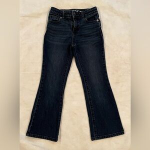Cat & Jack Girl's Dark blue denim flare Stretchy jeans size 7 adj waist